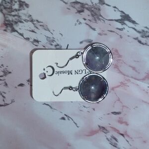 Handmade circular amethyst earrings